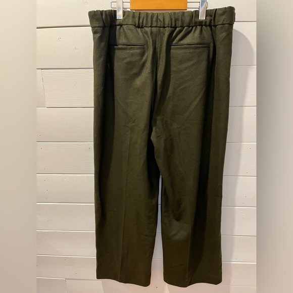 💚 Banana Republic wide-leg wool pants – dark olive green, size 18 - Picture 8 of 10